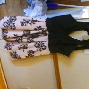 Crystal Doll Black and Pink Floral Dress